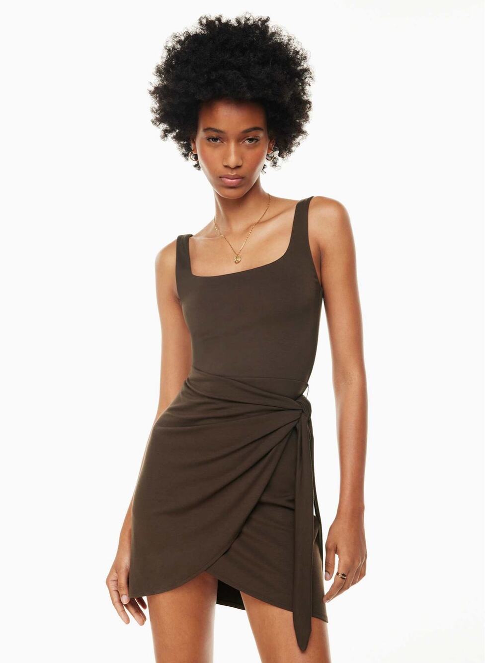 Aritzia wilfred saturn mini dress brown small